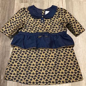 Heirloom Heart girls navy and gold dress size 5T